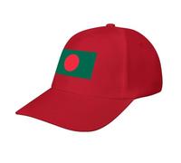 Patriotic People's Republic of Bangladesh Flag Baseball Cap, Unisex Adjustable Soft Casual Baseball Caps Red
