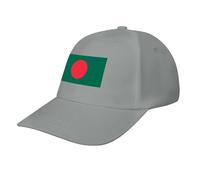 Patriotic People's Republic of Bangladesh Flag Baseball Cap, Unisex Adjustable Soft Casual Baseball Caps Gray
