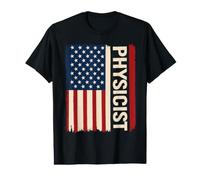 Patriotic Physics American Flag Science Teacher Value Graphic T-Shirt