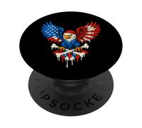 Patriotic Pirate Eagle American Flag Skull Bones 4th of July PopSockets Adhesive PopGrip