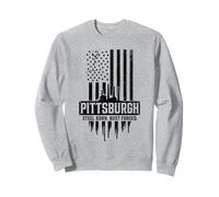 Patriotic Pittsburgh Steel City Born USA Flag Pittsburgh Sweatshirt