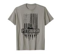Patriotic Pittsburgh Steel City Born USA Flag Pittsburgh T-Shirt