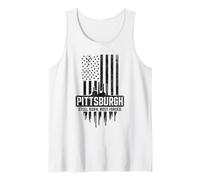 Patriotic Pittsburgh Steel City Born USA Flag Pittsburgh Tank Top