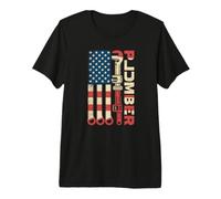 Patriotic Plumber American Flag USA Tools Graphic for Men Premium T-Shirt