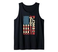 Patriotic Plumber American Flag USA Tools Graphic for Men Tank Top