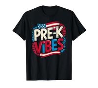 Patriotic PRE-K Vibes Teacher I Teach Cutest Bees Red White Value Graphic T-Shirt, Men, Black, L