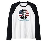 Patriotic President Barack Obama Tribute Raglan Baseball Tee