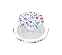 Patriotic Pride American Flag Red White Blue Heart Botanical PopSockets PopGrip for MagSafe