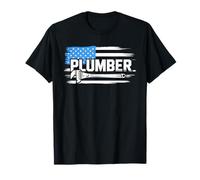 Patriotic Profession Plumbing Flags and Tools T-Shirt