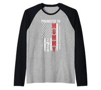 Patriotic Promoted to Mommy 2026 First Time New Mom Raglan Baseball Tee
