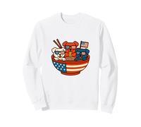 Patriotic Pup & Ramen Stars, Stripes, and Slurps, funny 4th Sweatshirt