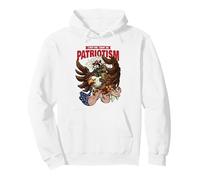 Patriotic Raccoon Eagle USA Flag Freedom Autism Pullover Hoodie
