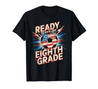Patriotic Ready to KICK-Off Eighth Grade Crush Soccer Goals Value Graphic T-Shirt, Men, Black, S
