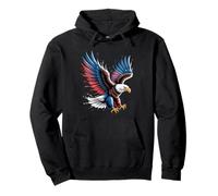 Patriotic Red White and Blue Splatter Eagle Pullover Hoodie