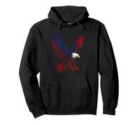 Patriotic Red White and Blue Splatter Eagle Pullover Hoodie