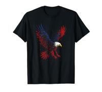 Patriotic Red White and Blue Splatter Eagle T-Shirt