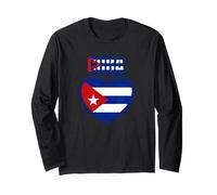 Patriotic Republic of Cuba Love Heart Cuban Flag Long Sleeve T-Shirt