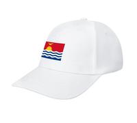 Patriotic Republic of Kiribati Flag Baseball Cap, Unisex Adjustable Soft Casual Baseball Caps,Dad Hat for Outdoor Activities White