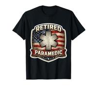 Patriotic Retired Paramedic American Flag Retirement USA EMT T-Shirt