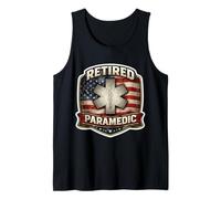 Patriotic Retired Paramedic American Flag Retirement USA EMT Tank Top