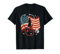 Patriotic Rn Nurse 250th Anniversary Stethoscope American T-Shirt