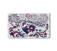 Patriotic Rooster Dish Drying Mats, Red White Blue Star Absorbent Rubber Dish Rack Mat, 250th Anniversary Pu Leather Drying Pad for Kitchen Decor 12x20 Inch