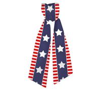 Patriotic Satin Bow Wreath Ribbon Red White Blue Star 4th July
