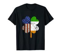 Patriotic Shamrock St. Patricks Day IRISH AMERICAN FLAG T-Shirt