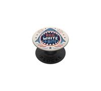 Patriotic Shark Red White Bite USA July Fourth Humor PopSockets Adhesive PopGrip