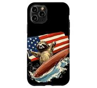 Patriotic Sloth Mastering the Surfboard Outfit Case for iPhone 11 Pro