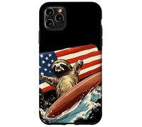 Patriotic Sloth Mastering the Surfboard Outfit Case for iPhone 11 Pro Max