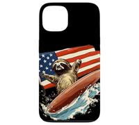 Patriotic Sloth Mastering the Surfboard Outfit Case for iPhone 13