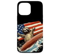 Patriotic Sloth Mastering the Surfboard Outfit Case for iPhone 13 Pro Max