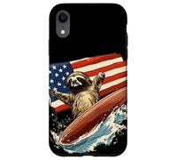 Patriotic Sloth Mastering the Surfboard Outfit Case for iPhone XR