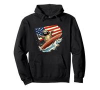 Patriotic Sloth Mastering the Surfboard Outfit Pullover Hoodie