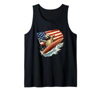 Patriotic Sloth Mastering the Surfboard Outfit Tank Top