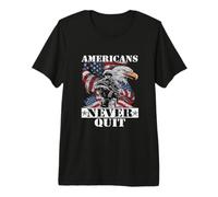 Patriotic Soldier and Eagle American Flag Premium T-Shirt