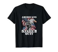 Patriotic Soldier and Eagle American Flag Value Graphic T-Shirt, Men, Black, XL