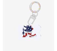 Patriotic Soldier Silhouette Printing Bone Shaped Dog Tag Pet Id Tags,Acrylic Dog Tags Cat Tags with Ring for Dog Cat,Pendant Crafts