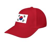 Patriotic South Korea Flag Baseball Cap, Unisex Adjustable Soft Casual Baseball Caps,Dad Hat for Outdoor Activities Red