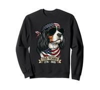 Patriotic Spaniel Dog American Flag Bandana Sunglasses Sweatshirt