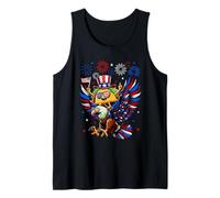 Patriotic Squad 4th Of July Taco Riding Eagle Sunglasses Tank Top