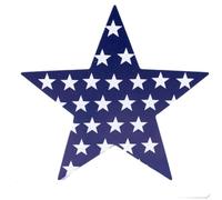 Patriotic Star Decor 13.7cm PVC 4th July Ornament(Blue)