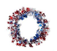 Patriotic Star Garland 7.5m Red White Blue July 4th(A)