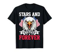 Patriotic Stars and Stripes Forever Bald Eagle USA T-Shirt