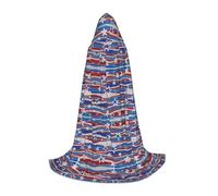 Patriotic Stars Strips Independence Day Hooded Cape For Teenagers Witch Vampire Cosplay Party Halloween Christmas Printed Long Cloak