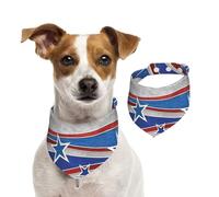 Patriotic Stars Strips Independence Day Print Christmas Pet Scarf Accessory For Winter Wear Seasonal Present And Holiday Outfit