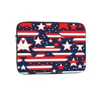 Patriotic Stars Strips Independence Day Print Laptop Case, Computer Case Laptop Gifts for Men Women for Travel Abroad