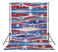 Patriotic Stars Strips Independence Day Print Portable Photo Backdrop 5x7ft Background Drop For Photo Photoshoot Backdrop For Content Creator