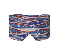 Patriotic Stars Strips Independence Day Print Sleep Eye Mask with Earmuffs Soft Pressureless Cooling Blackout Eye Covers for Sleeping,Keeps Warm, Shading, Comfortable Aid Strap